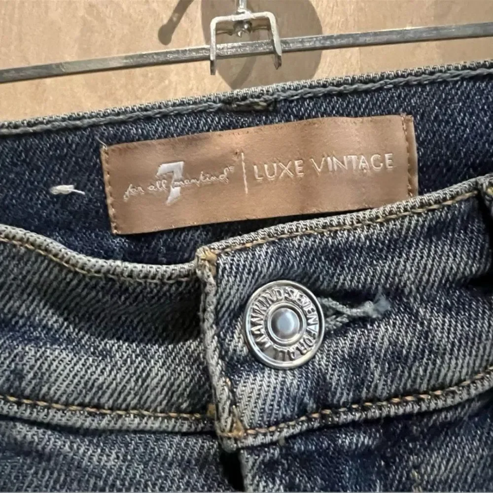 7 For All Mankind High Rise Kick Flare Scalloped Hem Jeans – Size 26 - Picture 6 of 11